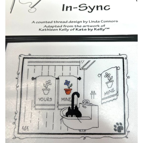 Calico Crossroads In-Sync Counted Thread Design By Linda Connors Cats - Picture 1 of 3